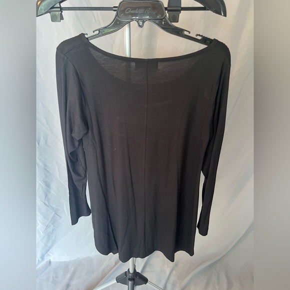 NWOT LARA Women's Black Long Sleeve Top - Picture 4 of 5